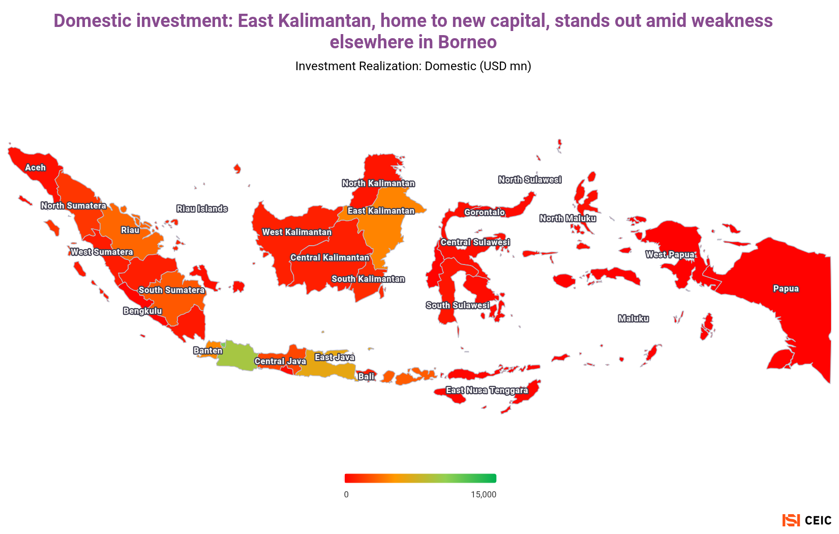 Domestic investment East Kalimantan home to new capital stands out amid weakness elsewhere in Borneo