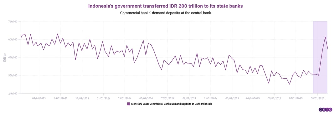 Indonesias government transferred IDR 200 trillion to its state banks