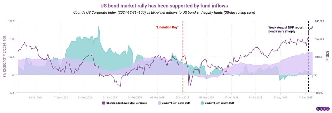 US bond market rally has been supported by fund inflows (1)